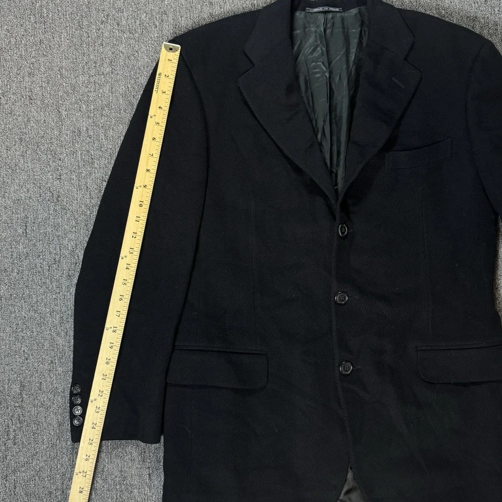 Ermenegildo Zegna Men Pure Cashmere Solid Black Blazer‎ Missing Size Tag Vintage